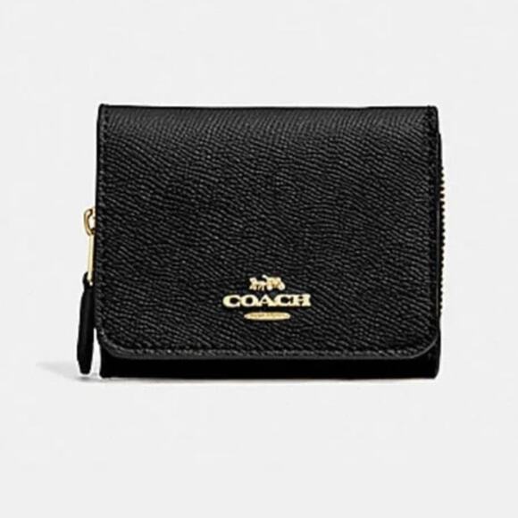 NWT Coach Small Trifold Wallet Black - Picture 6 of 7